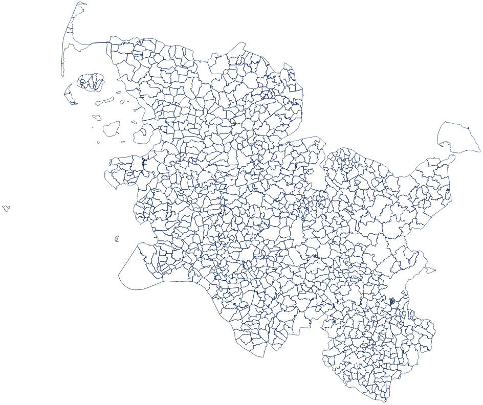 Karte der Gemeinden in Schleswig-Holstein